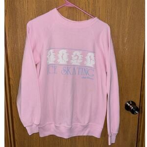Vintage Hanes women’s pink Ice Skating Lake Placid crewneck sweatshirt (size M)